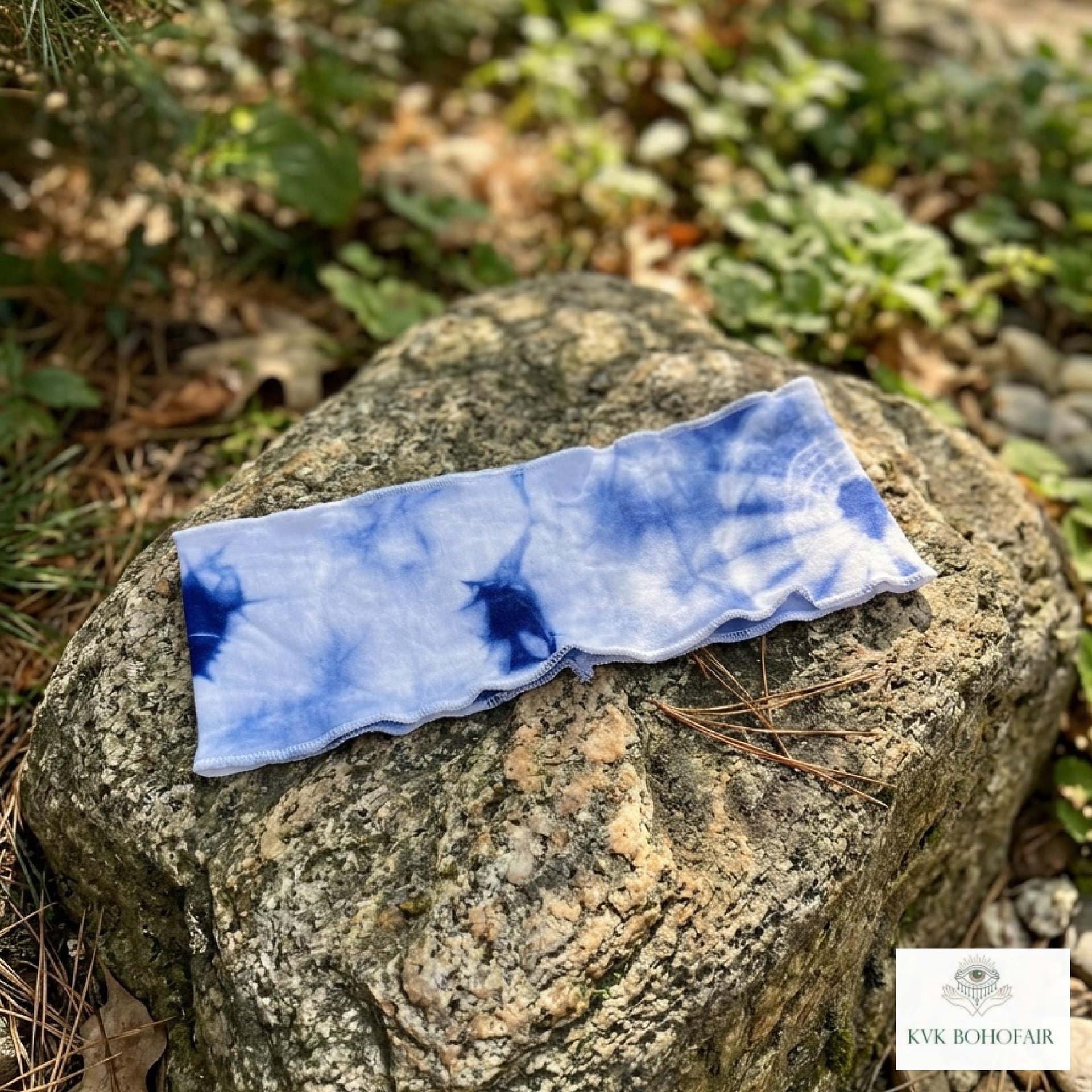 Boho Tie Dye Headband – Wide Yoga Running Sweatband, Hippie Hair Accessory