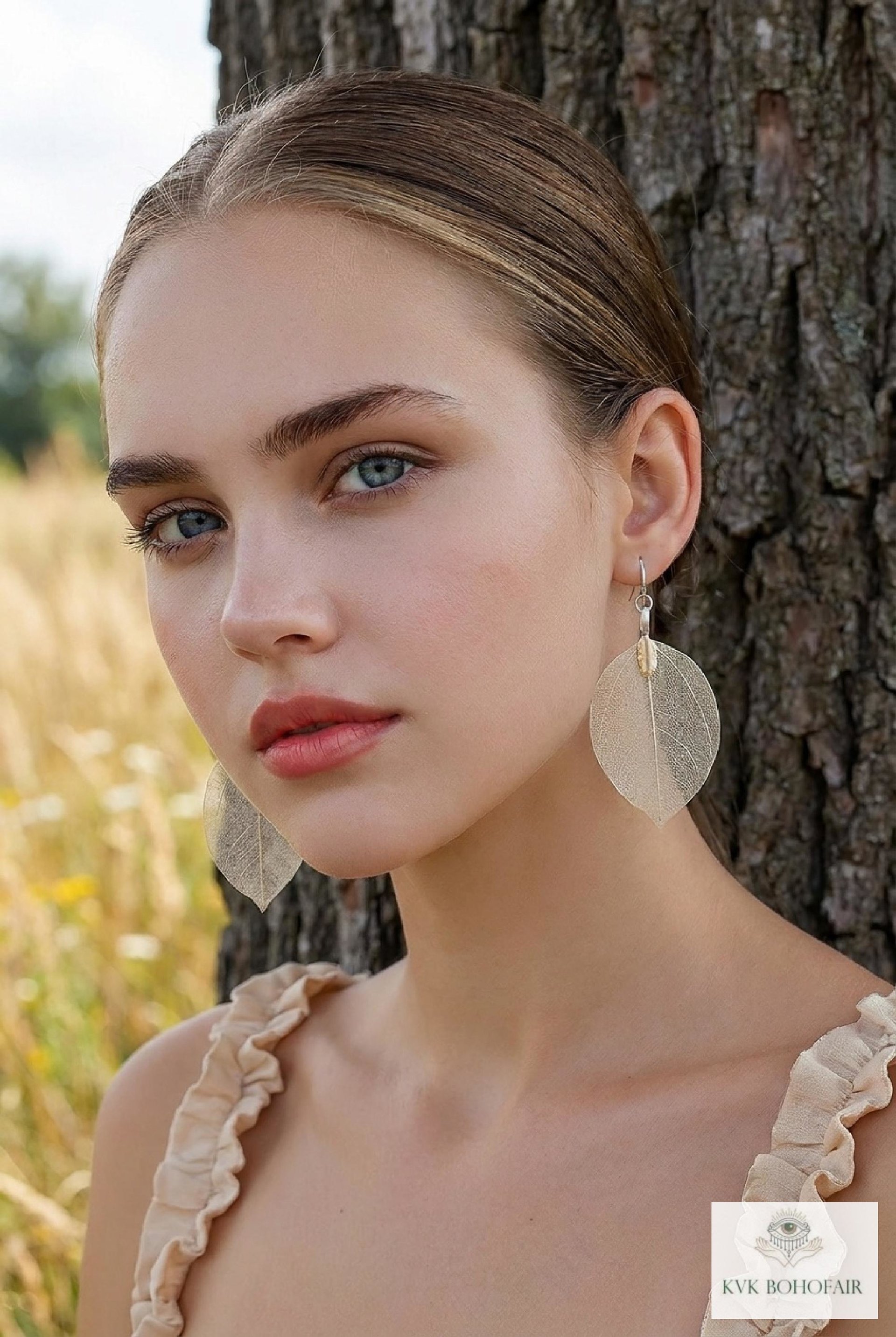 Handcrafted Silver Leaf Earrings - Sterling Silver Wire Botanical Jewelry