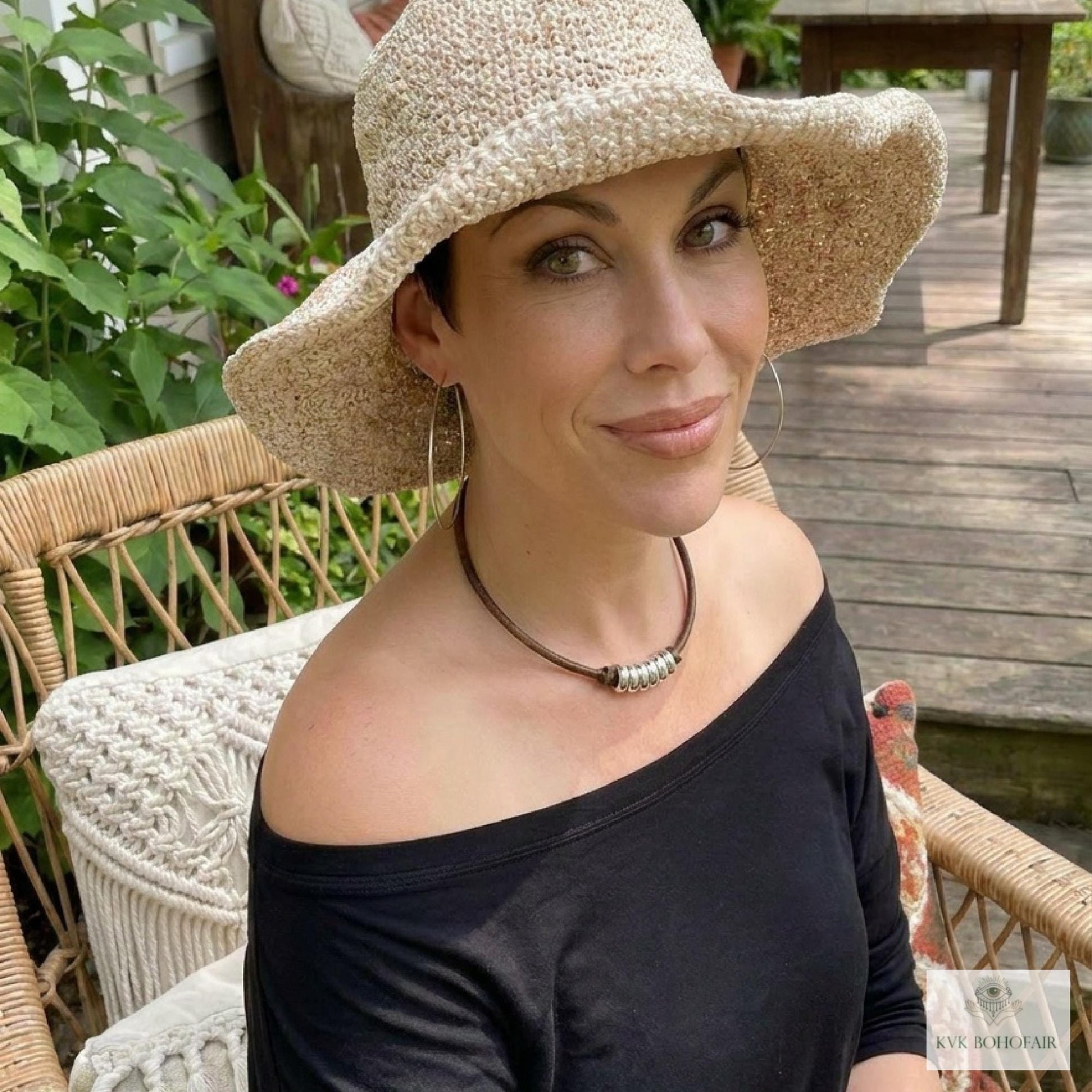 Boho Leather & Silver Bead Necklace - Adjustable Minimalist Style