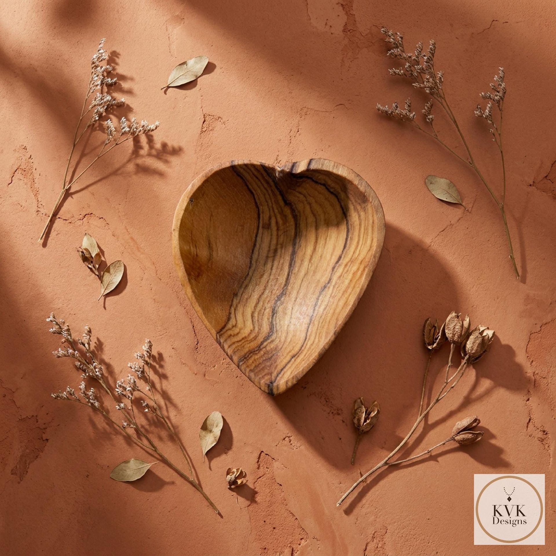 Small Olive Wood Heart Bowl - Trinket Dish
