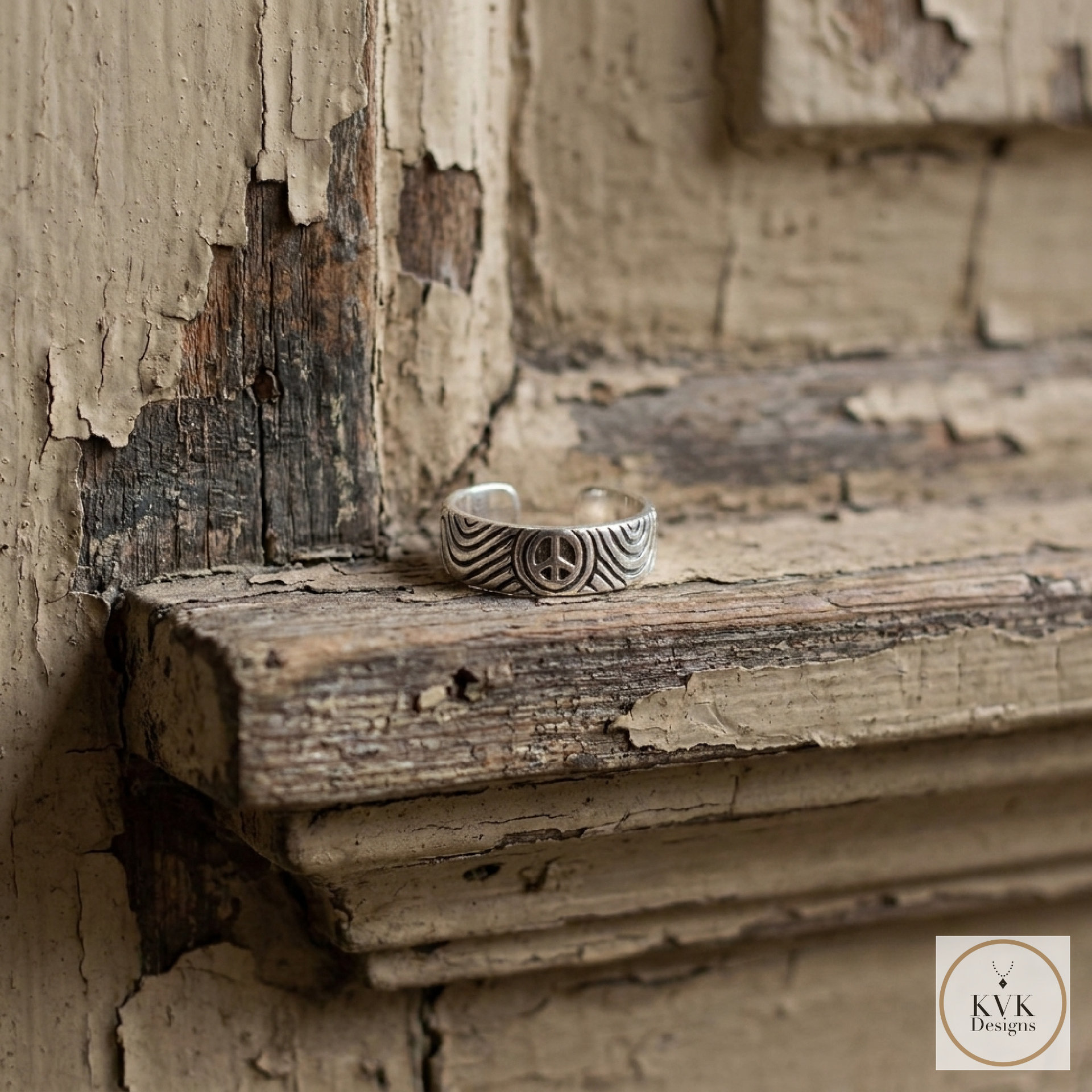 Sterling Silver Peace Sign Toe Ring