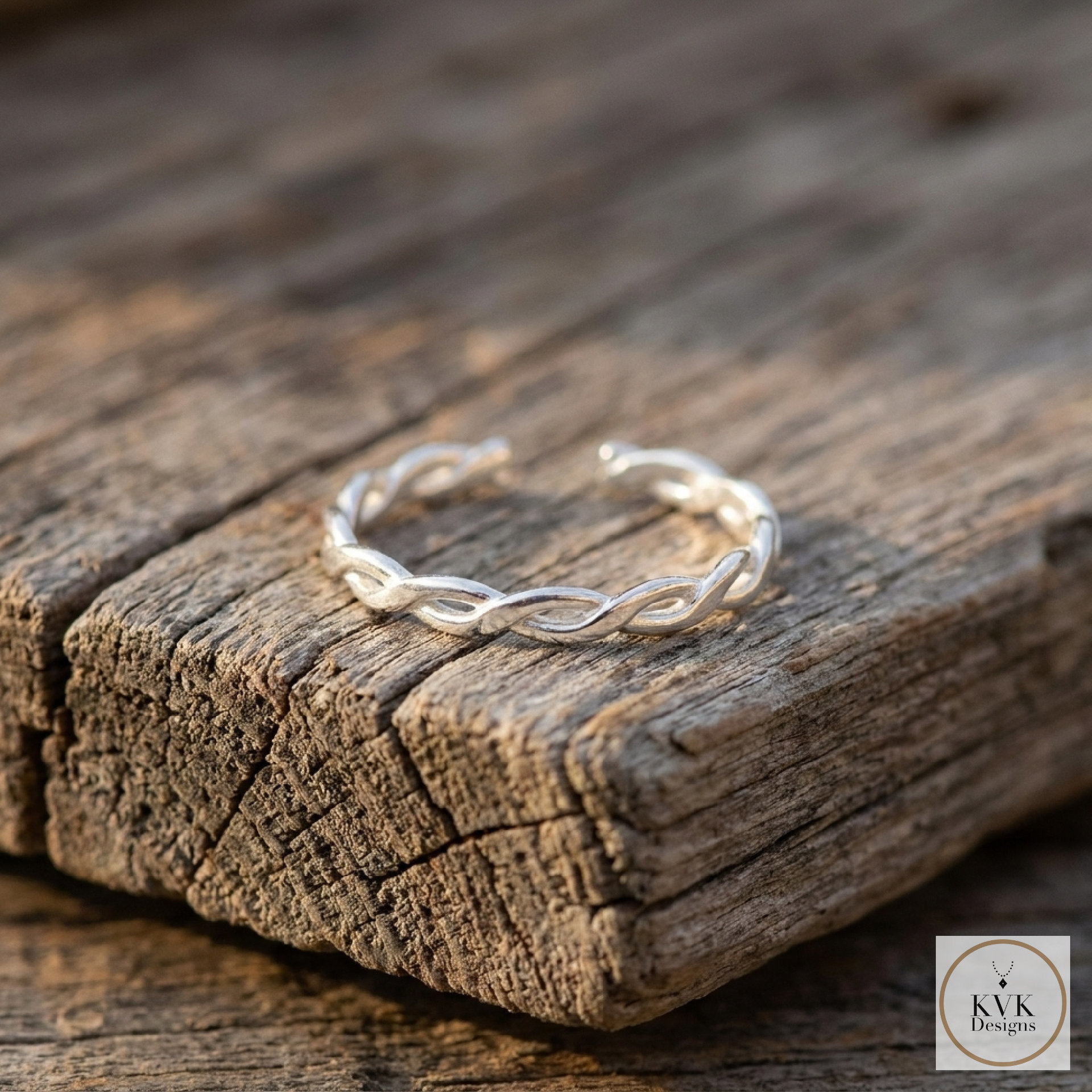 Sterling Silver Braided Toe Ring