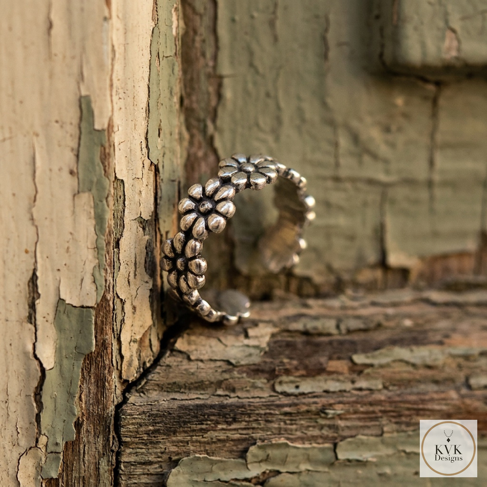 Sterling Silver Flower Toe Ring