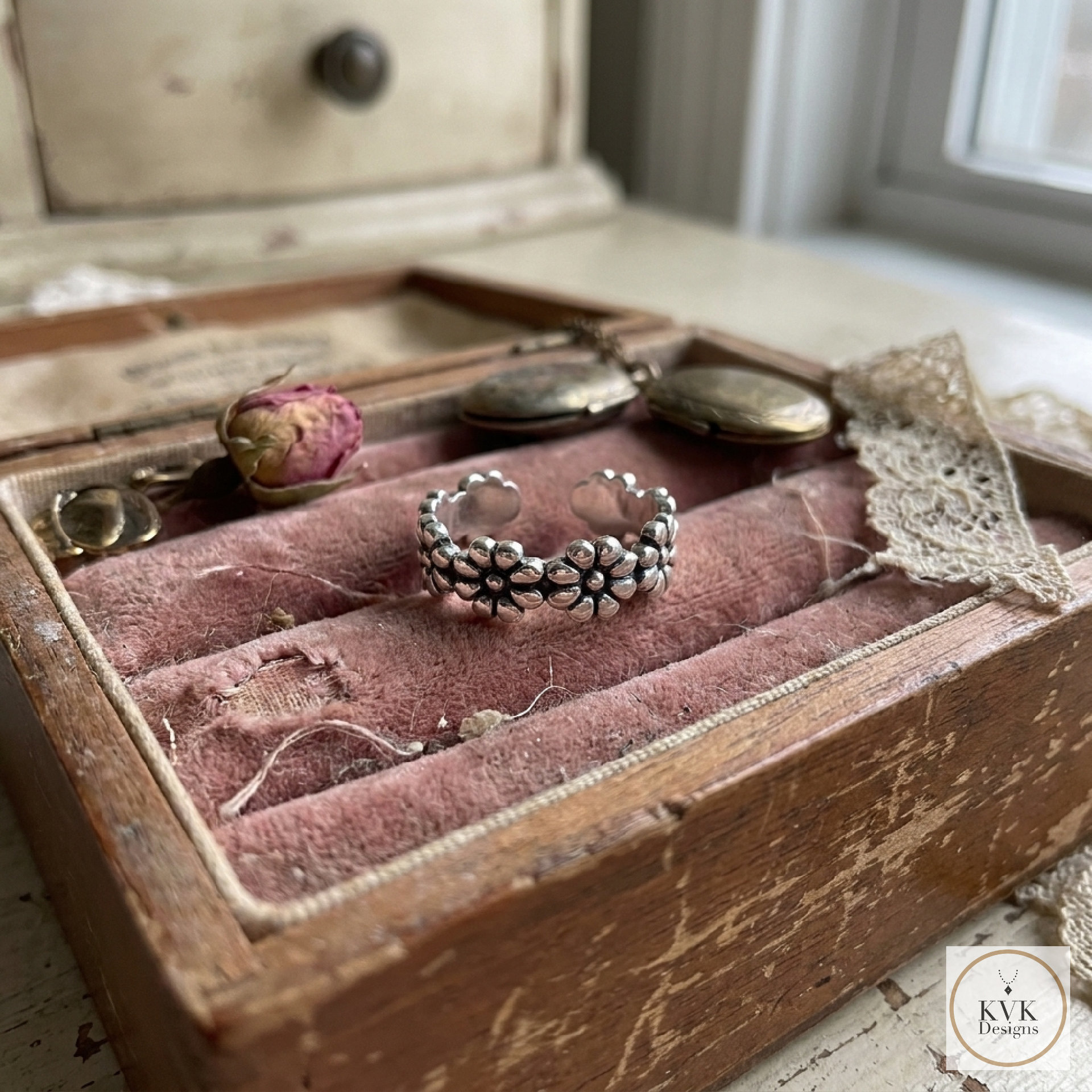 Sterling Silver Flower Toe Ring
