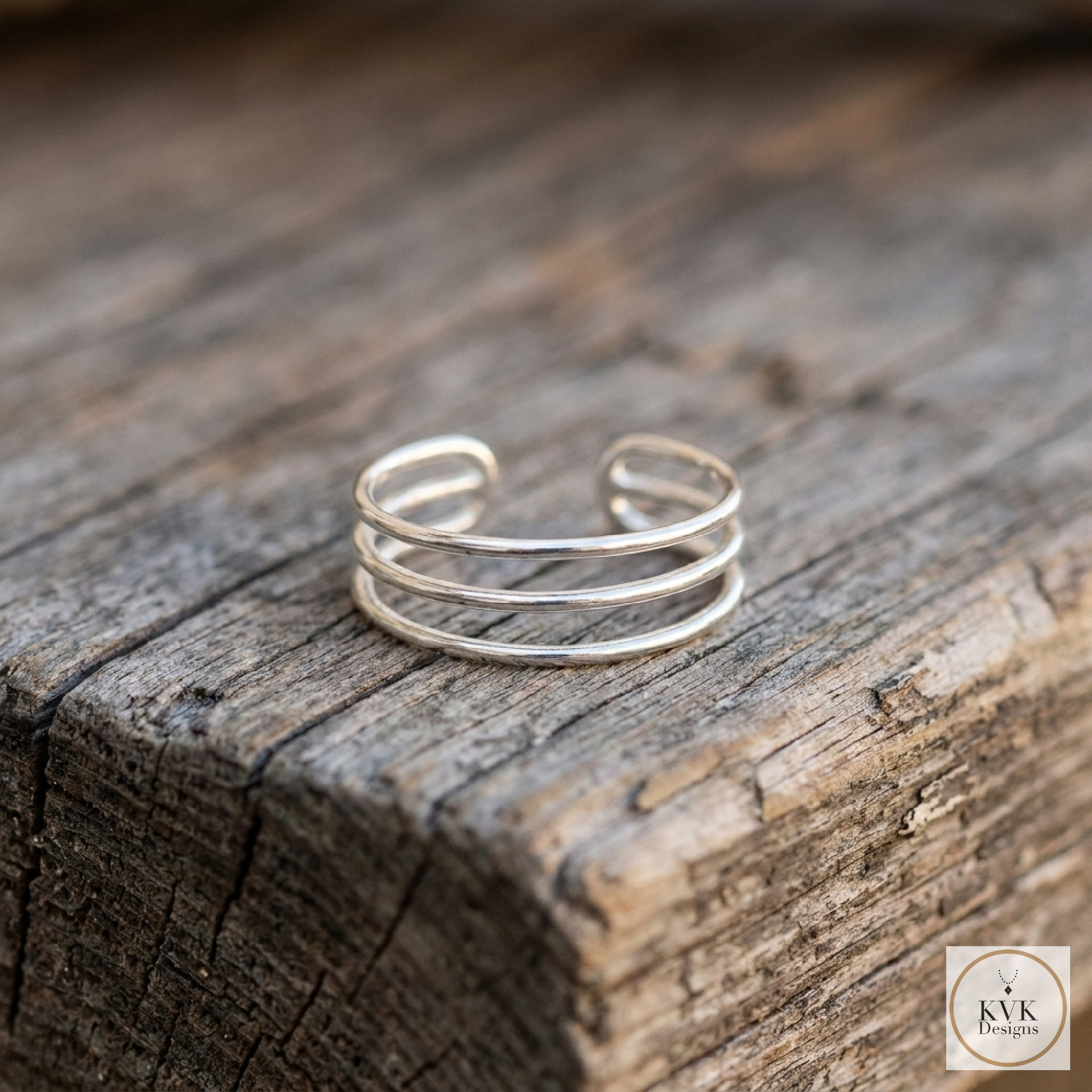 Sterling Silver Triple Band Toe Ring