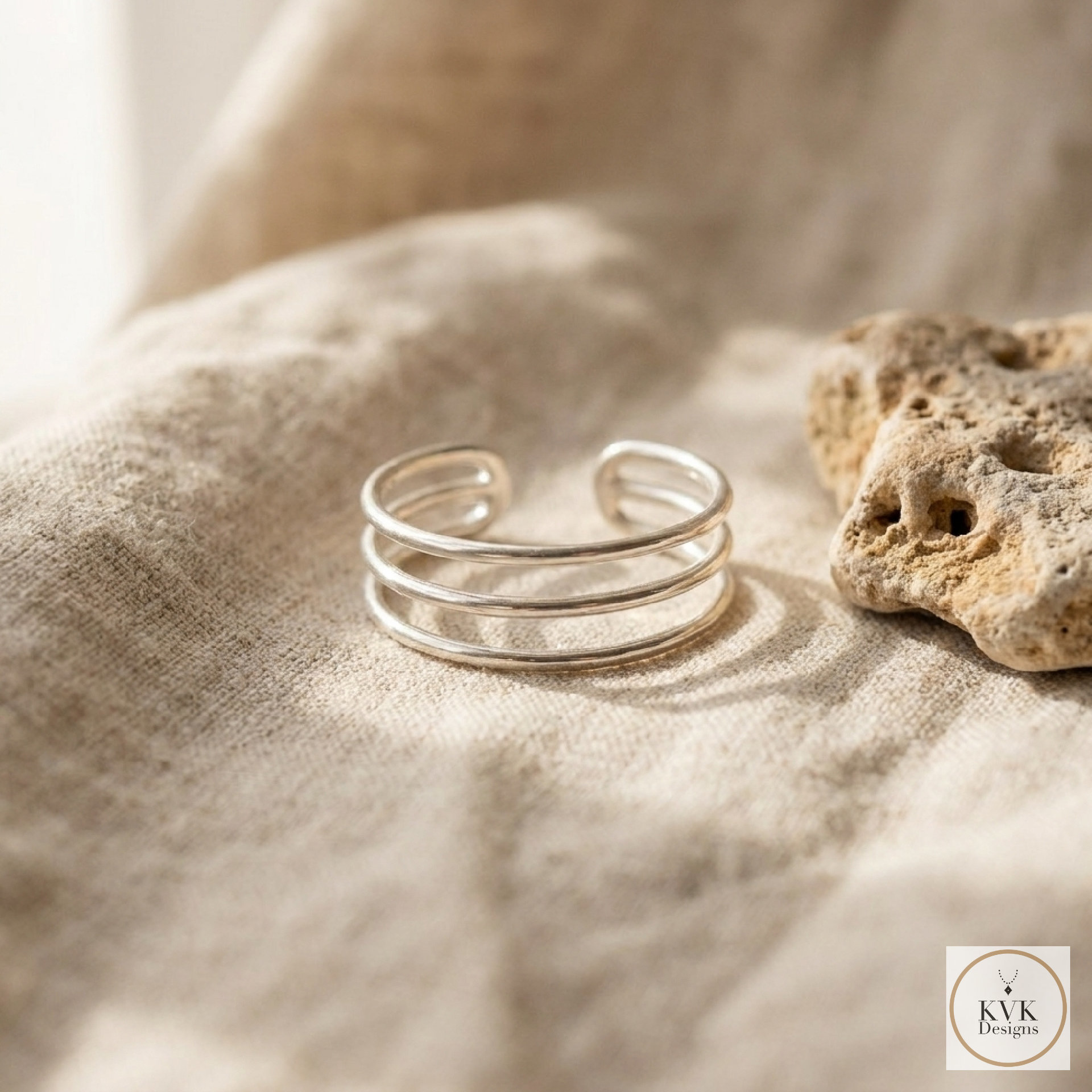 Sterling Silver Triple Band Toe Ring