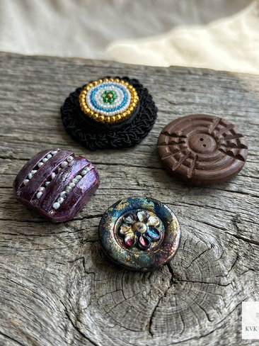 Magnetic Button Brooch Pin - Fabric Safe No Sew Vintage Style Scarf Clip