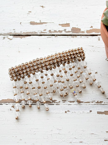 Clear Swarovski Crystal Fringe Hair Barrette 