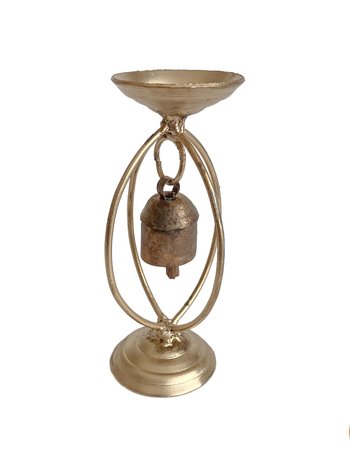 Handmade Bell on Stand Votive Holder - Serene Home Decor Accent for Indoor & Outdoor Spaces