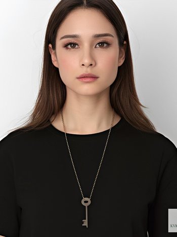 Vintage Key Necklace on Ball Chain: Unique Skeleton Key Pendant, Boho Jewelry