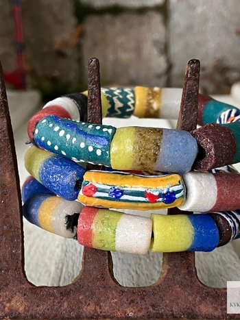 Handcrafted African Trade Bead Bracelet - Vibrant Bohemian Statement Jewelry