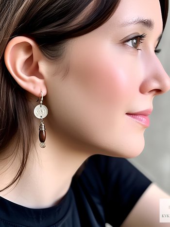 Handcrafted Guatemalan Coin Earrings - Unique Boho Chic Dangles, Ethnic Jewelry