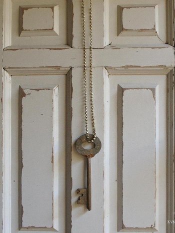 Vintage Key Necklace on Ball Chain: Unique Skeleton Key Pendant, Boho Jewelry