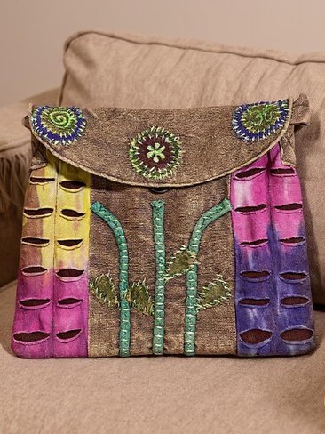 Floral Tie Dye Crossbody Bag: Handcrafted Boho Shoulder Bag