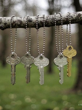 Unique Handcrafted Antique Key Necklaces with Vintage Lock Keys - Boho Chic Necklaces
