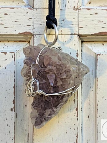 Raw Amethyst Wire Wrapped Necklace - Handcrafted Boho Jewelry for Mind-Purification and Glamorous Style