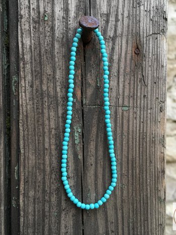 Turquoise Bead Necklace: Beaded Turquoise Choker