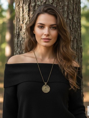 Bronze Swirl Pendant Necklace - Handcrafted Boho Pendant Jewelry