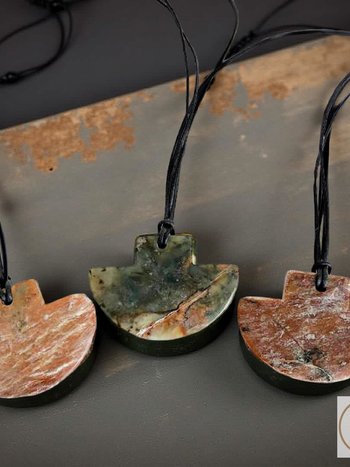 Natural Serpentine Axe Pendant - Handcrafted Earthy Gemstone Necklace, Handmade Stone Jewelry