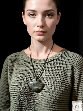 Natural Serpentine Axe Pendant - Handcrafted Earthy Gemstone Necklace, Handmade Stone Jewelry