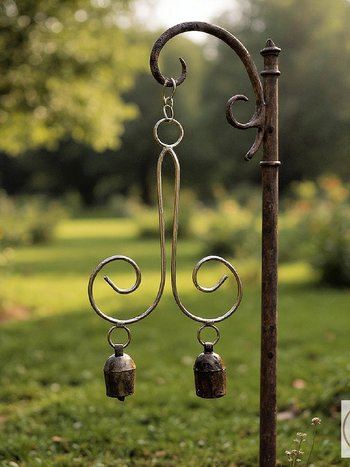 Handcrafted Swirl Metal Wind Chime - Rustic Metal Art for Garden & Home Decor
