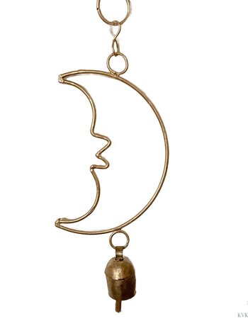 Crescent Moon Bell Chime - Artisan-made Garden Decor