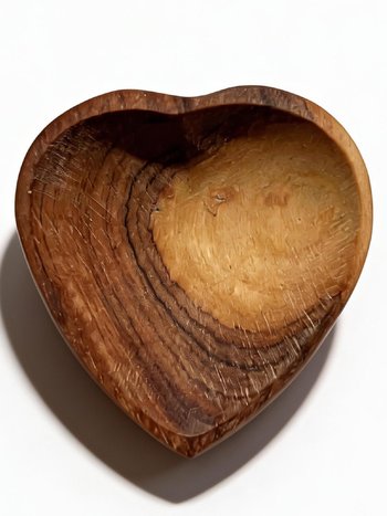 Small Olive Wood Heart Bowl - Trinket Dish