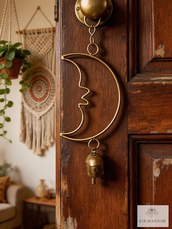 Crescent Moon Bell Chime - Artisan-made Garden Decor