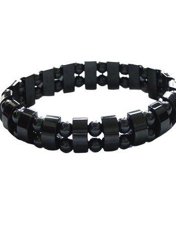 Mens Magnetic Hematite Black Pearl Bracelet