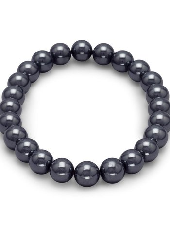 Men's Magnetic Hematite Round Bead Bracelet