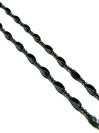Men's Magnetic Hematite Twisted Bead Necklace