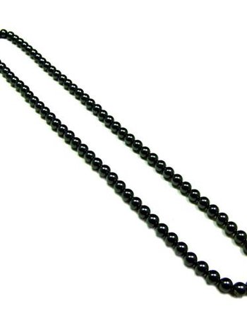 Men's Magnetic Hematite Round Bead Necklace