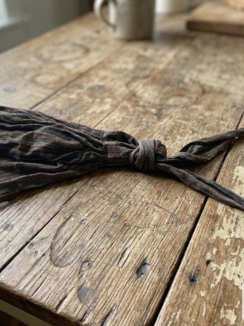 Brown Stripe Tie Back Headband - Stylish Bohemian Head Scarf, Headbands for Women