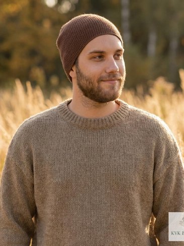 Brown Kufi Skull Cap - Crocheted Beanie Hat, Ethically sourced